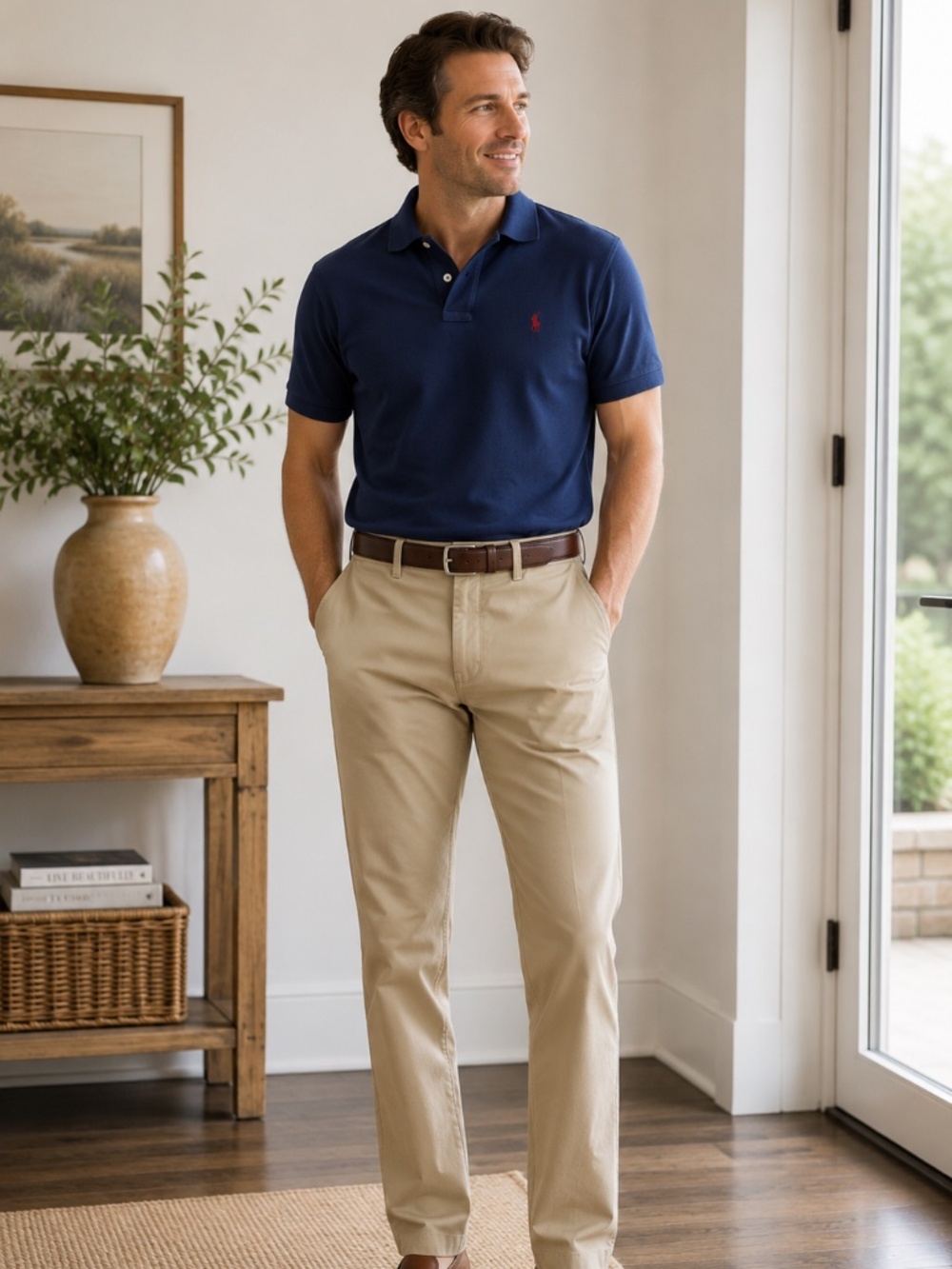 Polo Ralph Lauren Classic Fit Chino Pants Men's 33 Khaki Cotton 29.5 Inseam